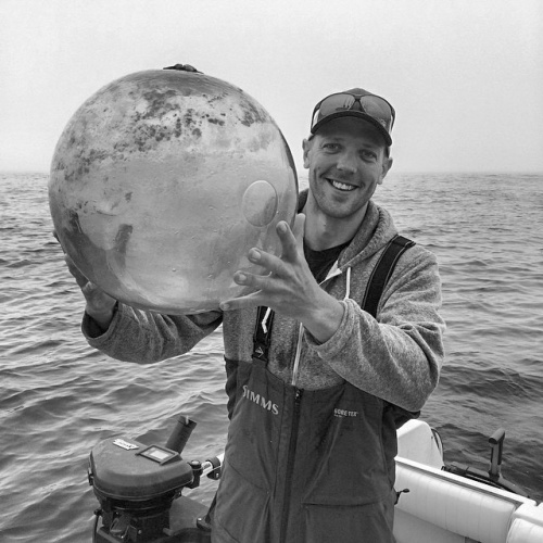 Dave Ward with glass ball