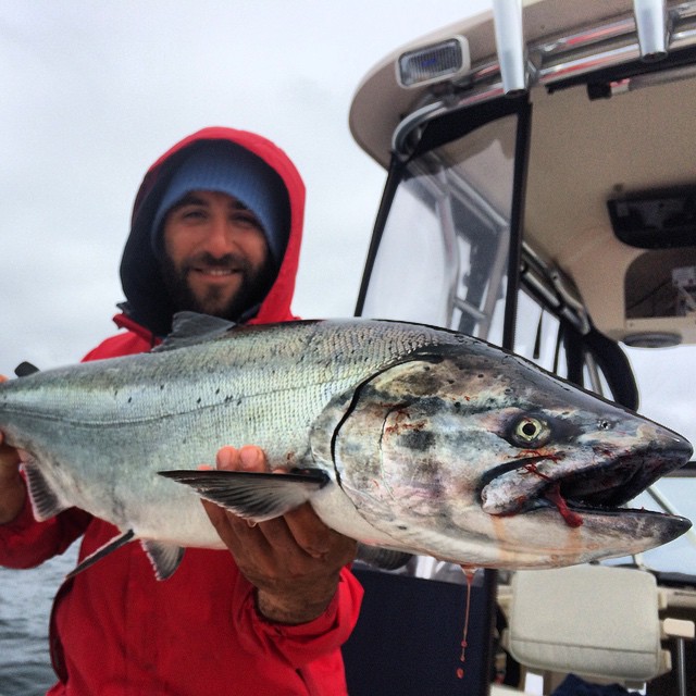 Fishing Guide Paul with a mid-20's Chinook Salmon